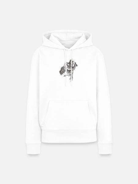 Drolliger Elefant Tiermotiv Wildtier Elefanten - Frauen Premium Bio Hoodie - Weiß