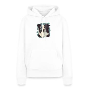 Border Collie - Sweat à capuche Premium bio Femme - blanc - Devant - Julia (174cm)