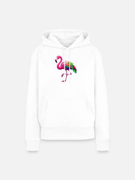 Flamingo - Frauen Premium Bio Hoodie - Weiß