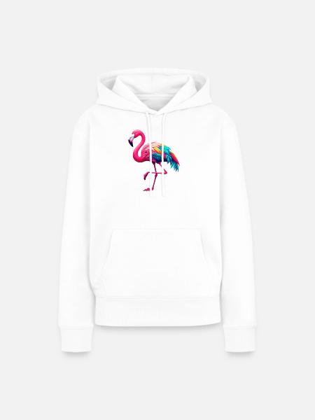 Flamingo - Frauen Premium Bio Hoodie - Weiß
