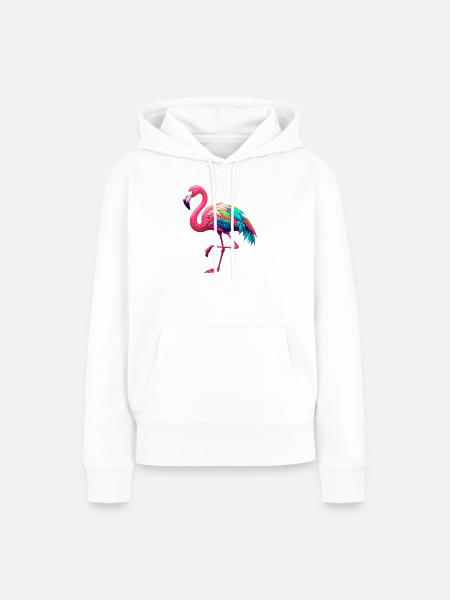 Flamingo - Frauen Premium Bio Hoodie - Weiß