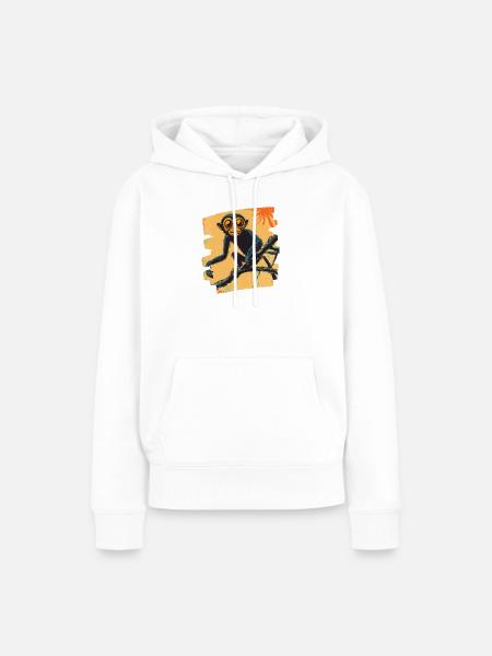 Affe - Frauen Premium Bio Hoodie - Weiß