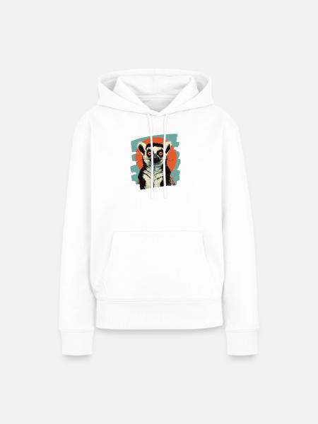 Lemur - Frauen Premium Bio Hoodie - Weiß