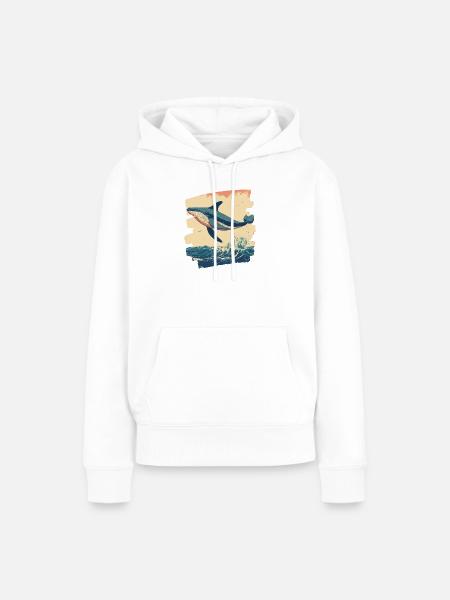 Walfisch - Frauen Premium Bio Hoodie - Weiß