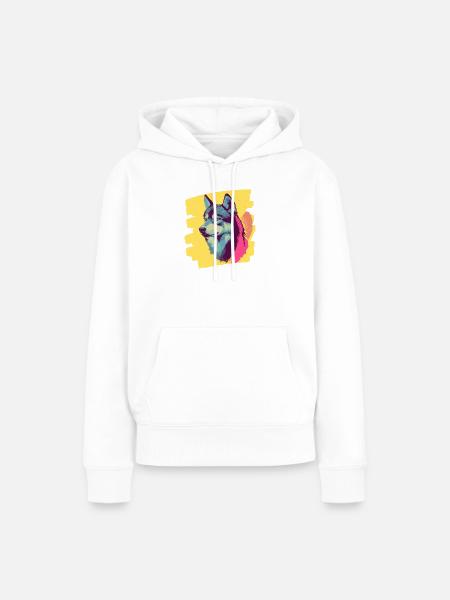 Husky - Frauen Premium Bio Hoodie - Weiß