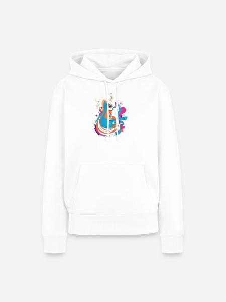 Bunte E-Gitarre - Frauen Premium Bio Hoodie - Weiß