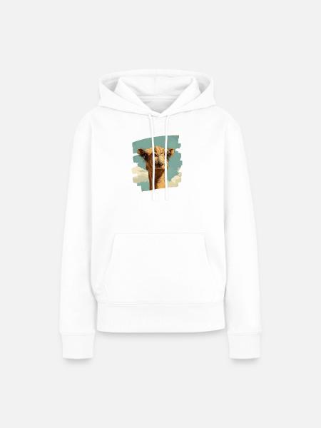 Kamel - Frauen Premium Bio Hoodie - Weiß