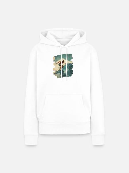 Surfer - Frauen Premium Bio Hoodie - Weiß
