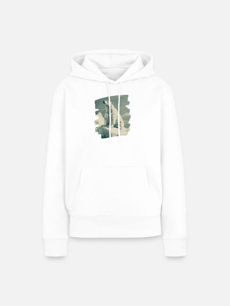 Eisbär - Frauen Premium Bio Hoodie - Weiß