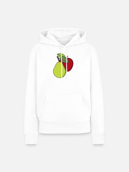 Obst Früchte Apfel Birne - Frauen Premium Bio Hoodie - Weiß