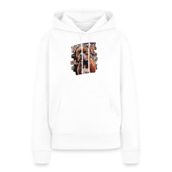 Chien de combat Bulldog - Sweat à capuche Premium bio Femme - blanc - Devant - Julia (174cm)