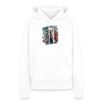 Chien de combat Bulldog - Sweat à capuche Premium bio Femme - blanc - Devant - Julia (174cm)