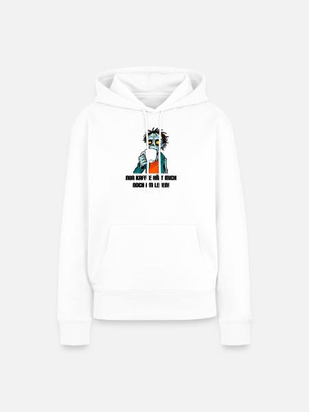 Kaffee-Zombie - Frauen Premium Bio Hoodie - Weiß