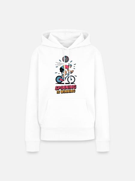 Spinn Is Winning – Retro Trainer - Frauen Premium Bio Hoodie - Weiß