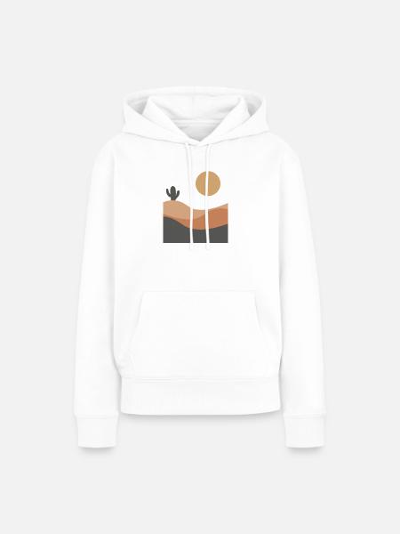Minimalistische Wüstenlandschaft - Frauen Premium Bio Hoodie - Weiß