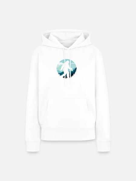 Wilder Bergsilhouetten Motiv - Frauen Premium Bio Hoodie - Weiß