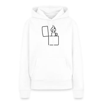 Icône de ligne de briquet vintage - Sweat à capuche Premium bio Femme - blanc - Devant - Julia (174cm)