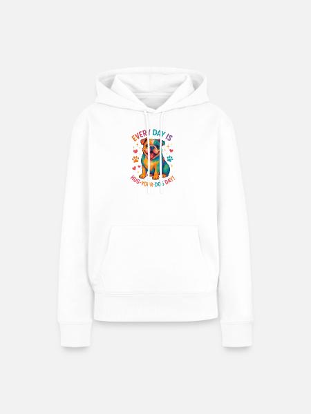 Bulldogge - Frauen Premium Bio Hoodie - Weiß