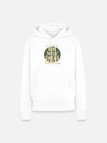 Aim Miss Swear Wiederholung - Frauen Premium Bio Hoodie - Weiß