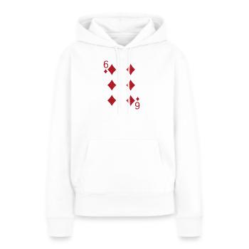 Carte Six Diamants - Sweat à capuche Premium bio Femme - blanc - Devant - Julia (174cm)
