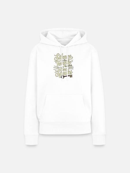 Silence – God Speaks Design - Frauen Premium Bio Hoodie - Weiß
