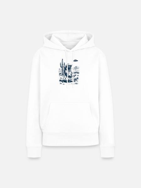 Cowboy Mops - Frauen Premium Bio Hoodie - Weiß