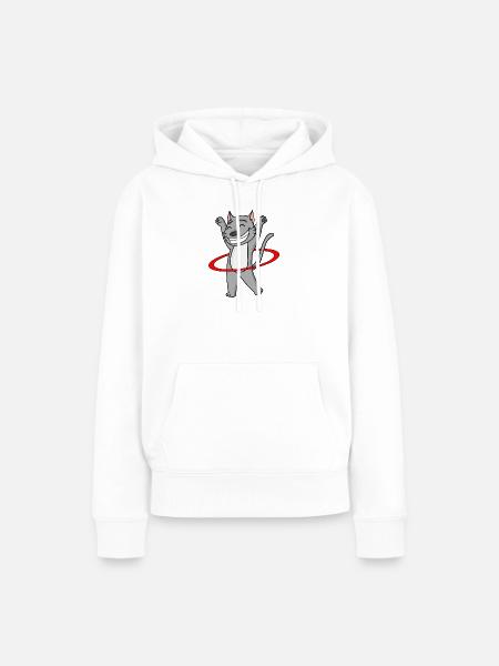 Niedliche Katze mit Reifen - Frauen Premium Bio Hoodie - Weiß