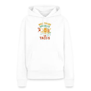 Tausche Anhang gegen Tacos - Frauen Premium Bio Hoodie - Weiß - Vorne - Julia (174cm)