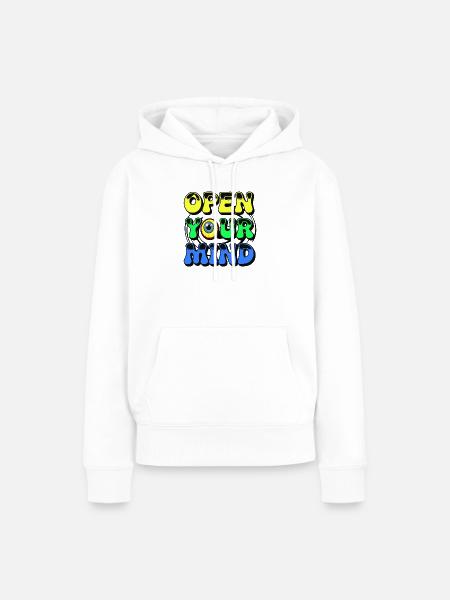 Lebendiges Augen-Design - Frauen Premium Bio Hoodie - Weiß