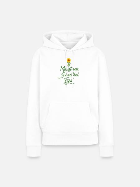 Mir ist ein Schnitzel egal - Frauen Premium Bio Hoodie - Weiß