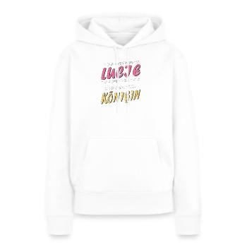 LUCIE REINE - Sweat à capuche Premium bio Femme - blanc - Devant - Julia (174cm)