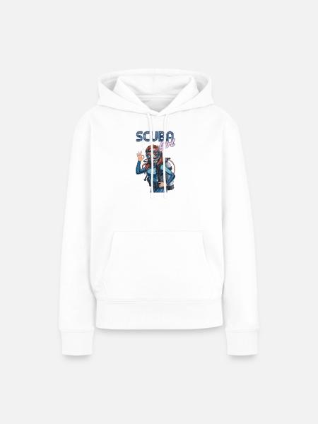 Scuba Girl Taucherin Design - Frauen Premium Bio Hoodie - Weiß