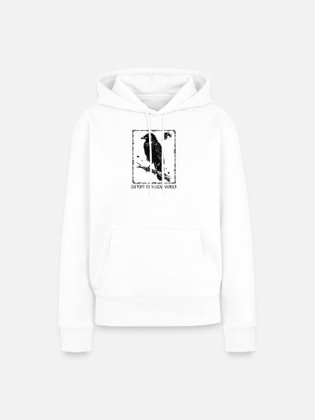 Support your local Murder - Krähe - Frauen Premium Bio Hoodie - Weiß