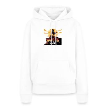 Guerrier sur la falaise coucher de soleil - Sweat à capuche Premium bio Femme - blanc - Devant - Julia (174cm)