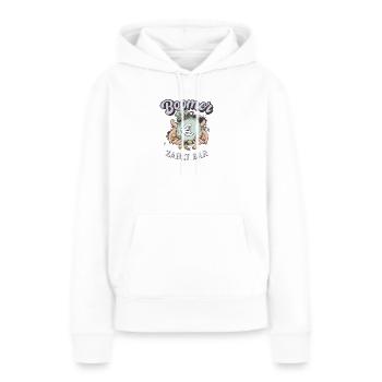 Boomer zahlt bar – Lustiges Bargeld Motiv - Frauen Premium Bio Hoodie - Weiß - Vorne - Julia (174cm)