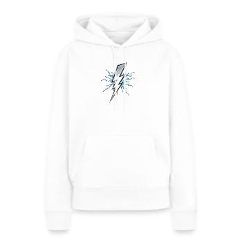 Foudre Foudre Orage Tempête actuelle - Sweat à capuche Premium bio Femme - blanc - Devant - Julia (174cm)