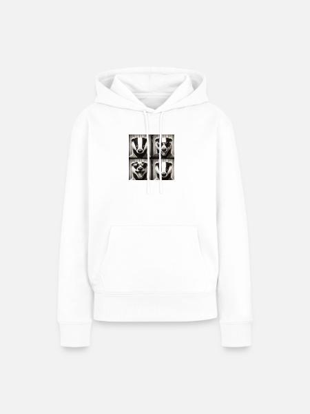 Badger Sonnenbrille Collage - Frauen Premium Bio Hoodie - Weiß