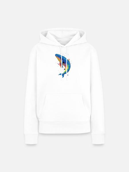 Blauwal Wal Blauwale Walgesang Taucher Ozean Wale - Frauen Premium Bio Hoodie - Weiß