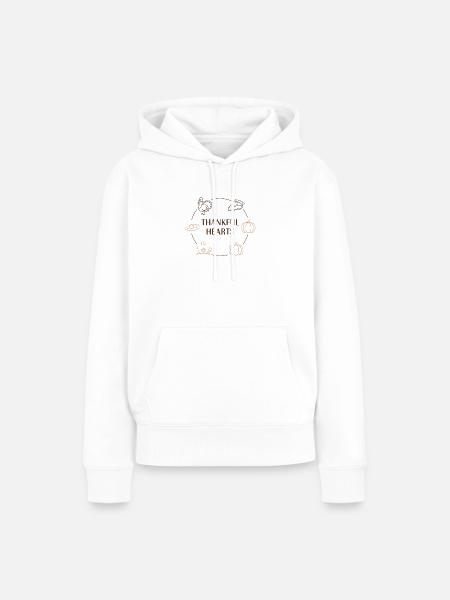 Dankbare Herzen Thanksgiving Kreis - Frauen Premium Bio Hoodie - Weiß