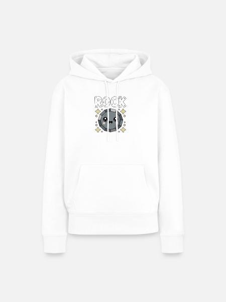Schere Stein Papier Kawaii Rock - Frauen Premium Bio Hoodie - Weiß