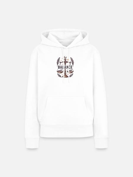 Sternzeichen Waage - Frauen Premium Bio Hoodie - Weiß