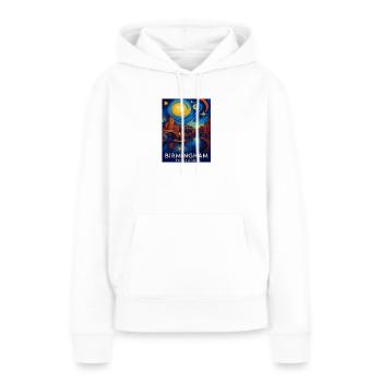 Birmingham, Angleterre - Sweat à capuche Premium bio Femme - blanc - Devant - Julia (174cm)