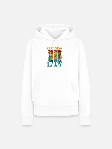 Reinigungsheldin Farbexplosion - Frauen Premium Bio Hoodie - Weiß
