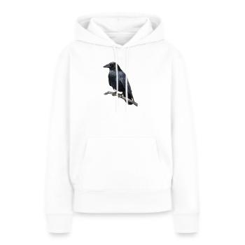 Corbeau Corbeau - Sweat à capuche Premium bio Femme - blanc - Devant - Julia (174cm)