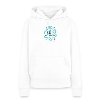 Mein Medikament ist Powder / Ski / Snowboard - Frauen Premium Bio Hoodie - Weiß - Vorne - Julia (174cm)