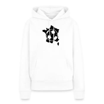 France Soccer Soccer - Sweat à capuche Premium bio Femme - blanc - Devant - Julia (174cm)