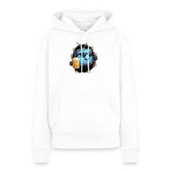 Bière TV - Sweat à capuche Premium bio Femme - blanc - Devant - Julia (174cm)