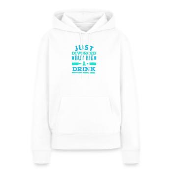 Je viens de divorcer - offre-moi un verre - Sweat à capuche Premium bio Femme - blanc - Devant - Julia (174cm)