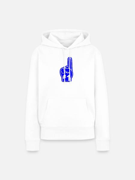 Aufkleber-Schaumfinger - Frauen Premium Bio Hoodie - Weiß