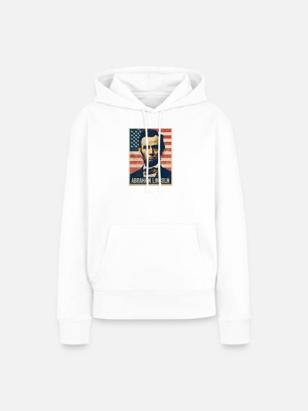 Abraham Lincoln Präsident Usa - Frauen Premium Bio Hoodie - Weiß